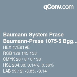 Color code: Baumann System Prase - Baumann-Prase 1075·5 Bgg 3 | qconv.com