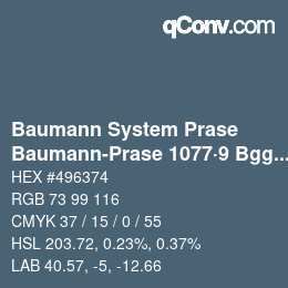 Farbcode: Baumann System Prase - Baumann-Prase 1077·9 Bgg 3 | qconv.com