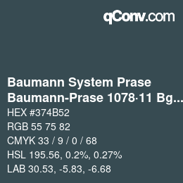Code couleur: Baumann System Prase - Baumann-Prase 1078·11 Bgg 3 | qconv.com