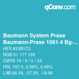 Color code: Baumann System Prase - Baumann-Prase 1081·4 Bg-Bgg | qconv.com