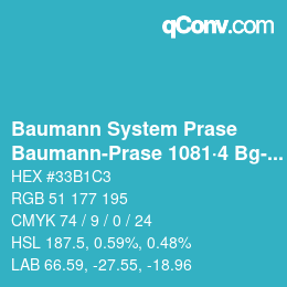 Código de color: Baumann System Prase - Baumann-Prase 1081·4 Bg-Bgg | qconv.com