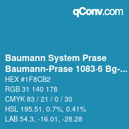Farbcode: Baumann System Prase - Baumann-Prase 1083·6 Bg-Bgg | qconv.com