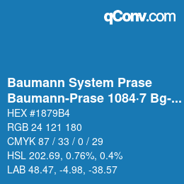 Code couleur: Baumann System Prase - Baumann-Prase 1084·7 Bg-Bgg | qconv.com