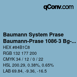 Color code: Baumann System Prase - Baumann-Prase 1086·3 Bg-Bgg 1 | qconv.com