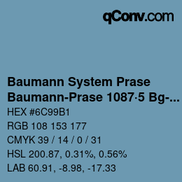 Color code: Baumann System Prase - Baumann-Prase 1087·5 Bg-Bgg 1 | qconv.com