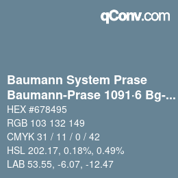 Código de color: Baumann System Prase - Baumann-Prase 1091·6 Bg-Bgg 2 | qconv.com