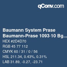 Farbcode: Baumann System Prase - Baumann-Prase 1093·10 Bg-Bgg 2 | qconv.com