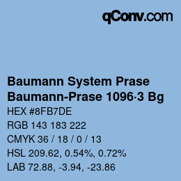 Code couleur: Baumann System Prase - Baumann-Prase 1096·3 Bg | qconv.com