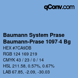 Code couleur: Baumann System Prase - Baumann-Prase 1097·4 Bg | qconv.com