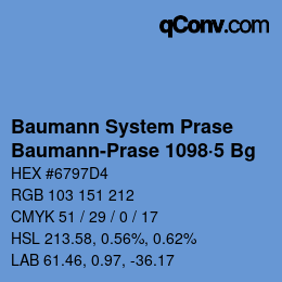 カラーコード: Baumann System Prase - Baumann-Prase 1098·5 Bg | qconv.com