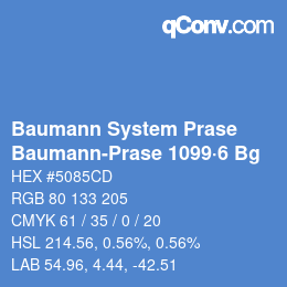 Code couleur: Baumann System Prase - Baumann-Prase 1099·6 Bg | qconv.com