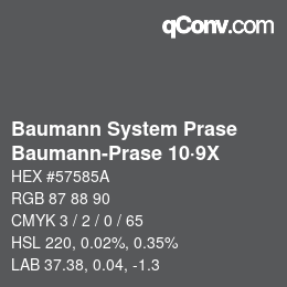 Code couleur: Baumann System Prase - Baumann-Prase 10·9X | qconv.com