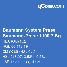 Código de color: Baumann System Prase - Baumann-Prase 1100·7 Bg | qconv.com