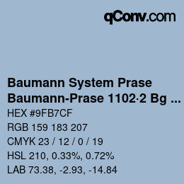 Code couleur: Baumann System Prase - Baumann-Prase 1102·2 Bg 1 | qconv.com