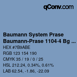 Code couleur: Baumann System Prase - Baumann-Prase 1104·4 Bg 1 | qconv.com