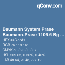 Code couleur: Baumann System Prase - Baumann-Prase 1106·6 Bg 1 | qconv.com