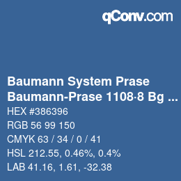 Code couleur: Baumann System Prase - Baumann-Prase 1108·8 Bg 1 | qconv.com