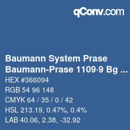 Código de color: Baumann System Prase - Baumann-Prase 1109·9 Bg 1 | qconv.com