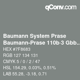 Color code: Baumann System Prase - Baumann-Prase 110b·3 Gbb 5½ | qconv.com