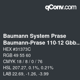 Código de color: Baumann System Prase - Baumann-Prase 110·12 Gbb 5 | qconv.com