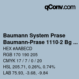 Code couleur: Baumann System Prase - Baumann-Prase 1110·2 Bg 2 | qconv.com