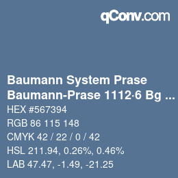 Farbcode: Baumann System Prase - Baumann-Prase 1112·6 Bg 2 | qconv.com