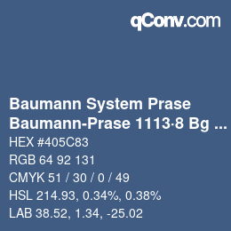 Code couleur: Baumann System Prase - Baumann-Prase 1113·8 Bg 2 | qconv.com