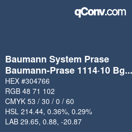 Farbcode: Baumann System Prase - Baumann-Prase 1114·10 Bg 2 | qconv.com