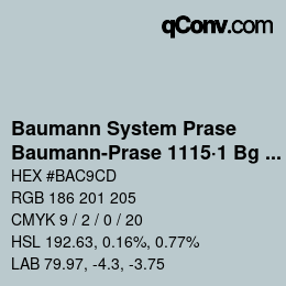 Code couleur: Baumann System Prase - Baumann-Prase 1115·1 Bg 3 | qconv.com