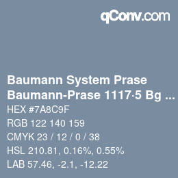 Color code: Baumann System Prase - Baumann-Prase 1117·5 Bg 3 | qconv.com