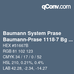 Code couleur: Baumann System Prase - Baumann-Prase 1118·7 Bg 3 | qconv.com