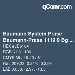 Color code: Baumann System Prase - Baumann-Prase 1119·9 Bg 3 | qconv.com