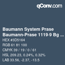 Code couleur: Baumann System Prase - Baumann-Prase 1119·9 Bg 3 | qconv.com