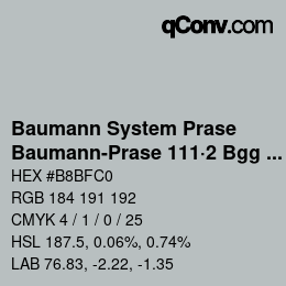 Farbcode: Baumann System Prase - Baumann-Prase 111·2 Bgg 4 | qconv.com