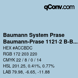 Color code: Baumann System Prase - Baumann-Prase 1121·2 B-Bg | qconv.com