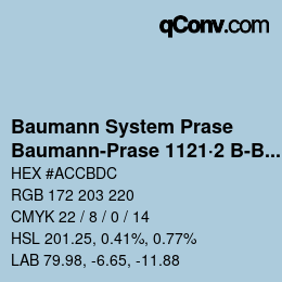 Código de color: Baumann System Prase - Baumann-Prase 1121·2 B-Bg | qconv.com