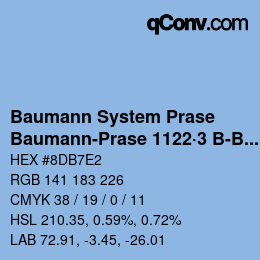 Code couleur: Baumann System Prase - Baumann-Prase 1122·3 B-Bg | qconv.com