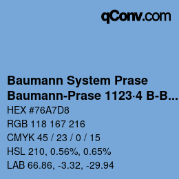 Código de color: Baumann System Prase - Baumann-Prase 1123·4 B-Bg | qconv.com