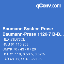 Código de color: Baumann System Prase - Baumann-Prase 1126·7 B-Bg | qconv.com
