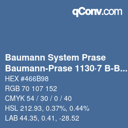 Código de color: Baumann System Prase - Baumann-Prase 1130·7 B-Bg 1 | qconv.com