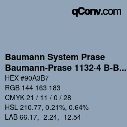 Color code: Baumann System Prase - Baumann-Prase 1132·4 B-Bg 2 | qconv.com