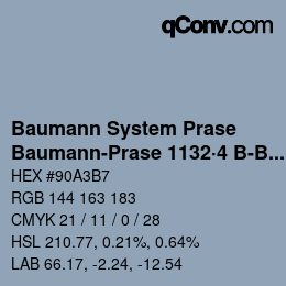 Código de color: Baumann System Prase - Baumann-Prase 1132·4 B-Bg 2 | qconv.com