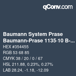 Farbcode: Baumann System Prase - Baumann-Prase 1135·10 B-Bg 2 | qconv.com