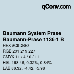 Code couleur: Baumann System Prase - Baumann-Prase 1136·1 B | qconv.com