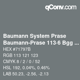 Code couleur: Baumann System Prase - Baumann-Prase 113·6 Bgg 4 | qconv.com