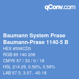 Color code: Baumann System Prase - Baumann-Prase 1140·5 B | qconv.com