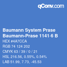Code couleur: Baumann System Prase - Baumann-Prase 1141·6 B | qconv.com