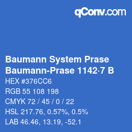 Código de color: Baumann System Prase - Baumann-Prase 1142·7 B | qconv.com