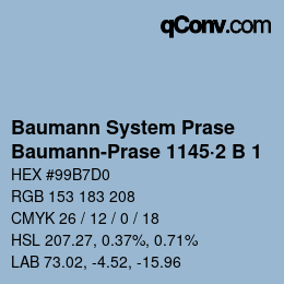 Color code: Baumann System Prase - Baumann-Prase 1145·2 B 1 | qconv.com