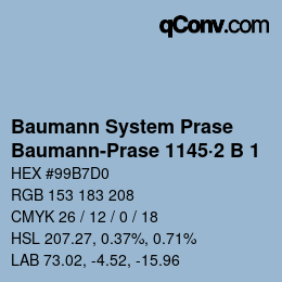 Code couleur: Baumann System Prase - Baumann-Prase 1145·2 B 1 | qconv.com